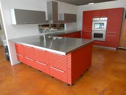 stainless steel countertop with franke sink